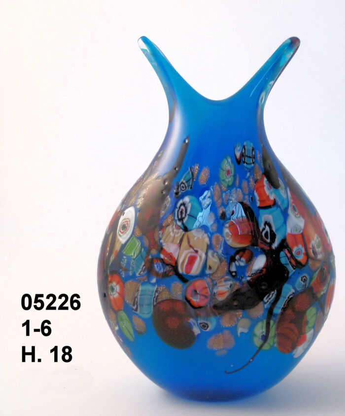 05226 VASO MURRINE E AVV. H.18 CON DUE PUNTE CELESTE