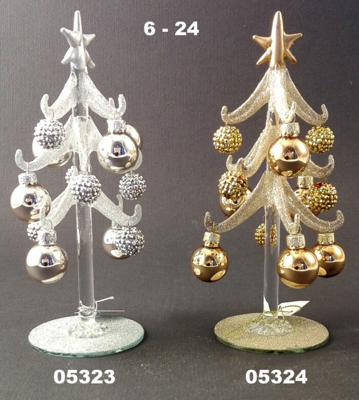 05323 ALBERO GLITTER ARGENTO H. 20 CM.