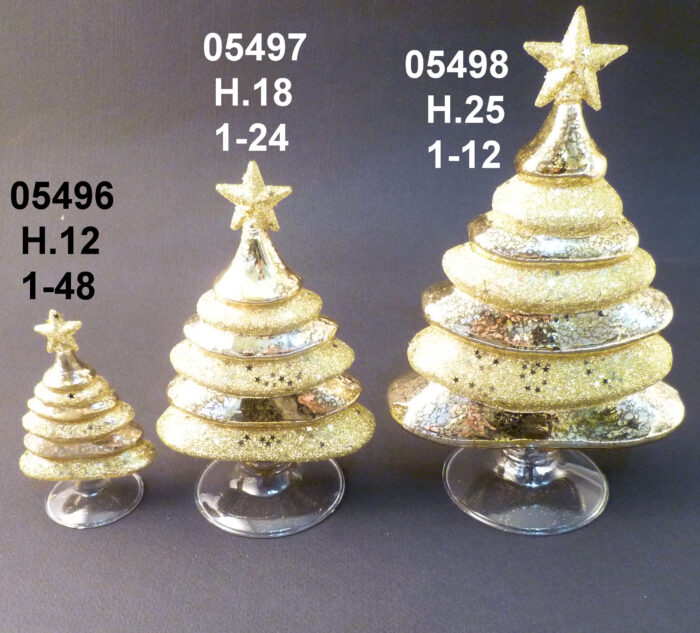 05496 ALBERO NATALE ORO SOFFIATO H.12