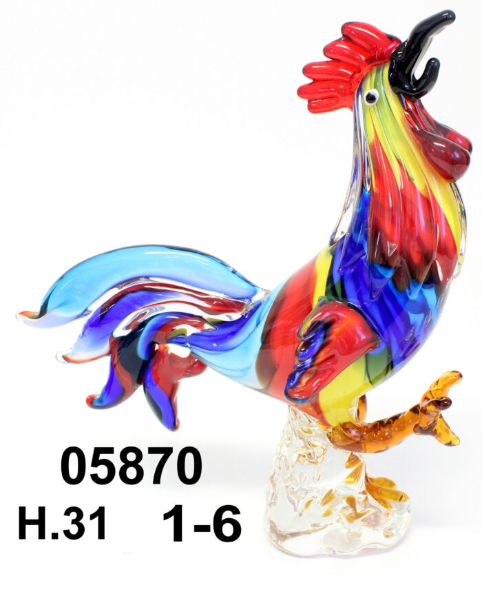 05870 GALLO COLORATO H.30 CM.