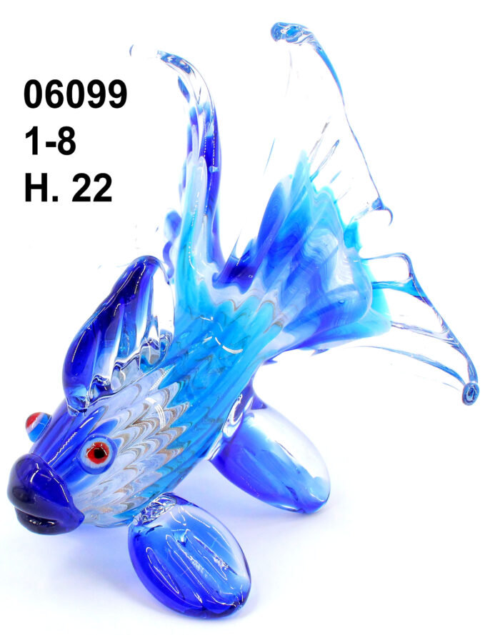 06099 PESCE AZZURRO E BIANCO L. 22,5 CM.