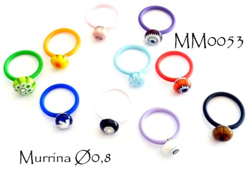 MM0053 ANELLO MINI SQUAGLIARELLO C/MURRINA Ø 0,8 IN VETRO DI MURANO