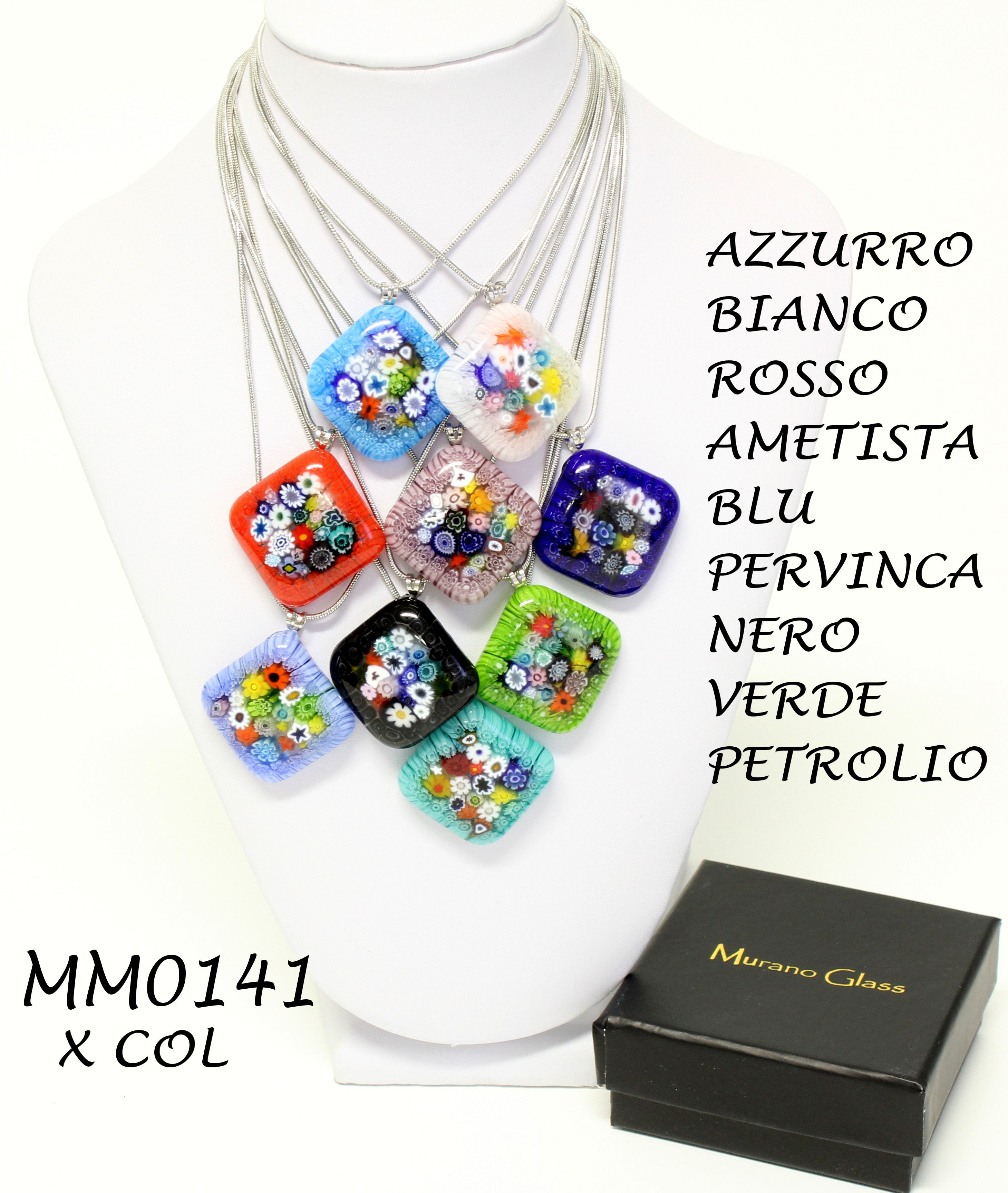 MM0141 **OFF**ROMBO 2,5 X 2,5 MURRINE CON CATENINA E BOX REGALO