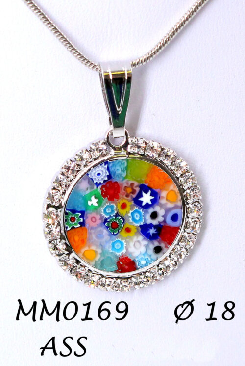 MM0169 MURRINE Ø18 CON STRASS E CATENINA BOX REGALO