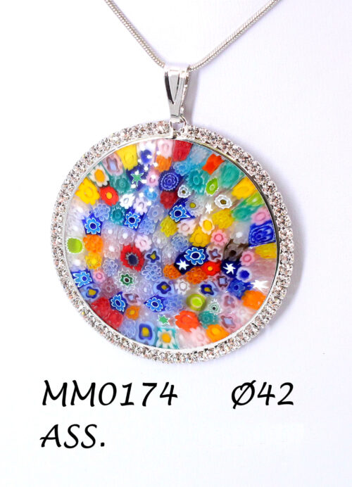 MM0174 MURRINE Ø42 CON STRASS E CATENINA CON BOX REGALO