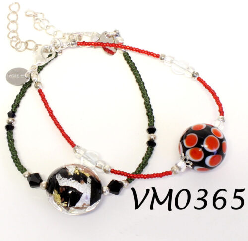 VM0365 BRACCIALE MICROCONTERIA IN VETRO DI MURANO