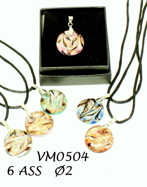 VM0504 PENDENTE SALLY TONDO ? 20 MM. MICA IN VETRO DI MURANO CON GIFT BOX