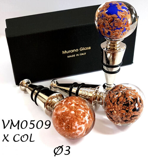 VM0509 TAPPO PALLA AVVENTURINA CON GIFT BOX IN VETRO DI MURANO